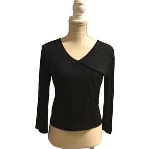 Ann Taylor Long Sleeve Wrap Top